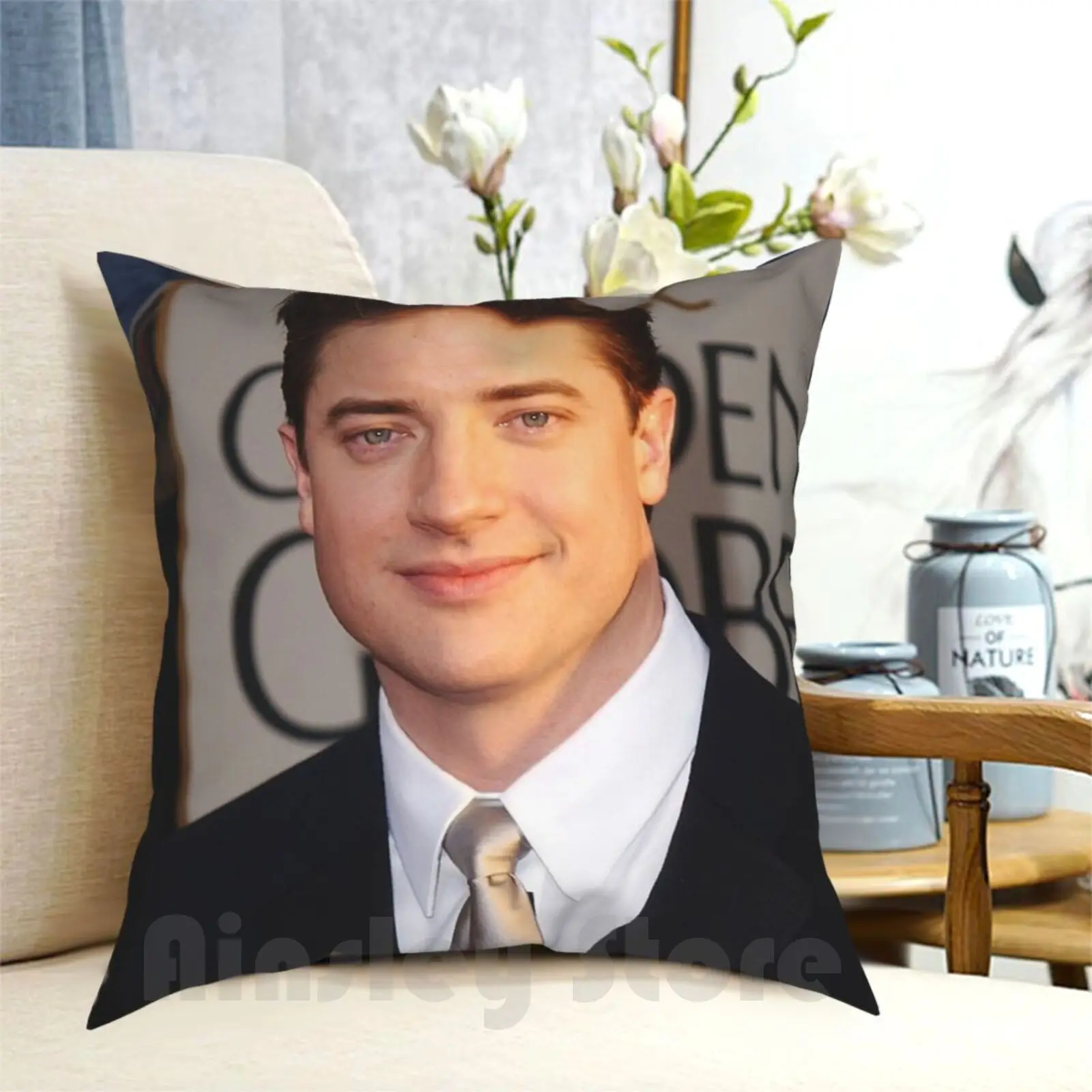 Brendan Fraser Business Pillow Case Printed Home Soft DIY Pillow cover Retro Brendan Fraser Brenden Fraser Brendan Cowboy