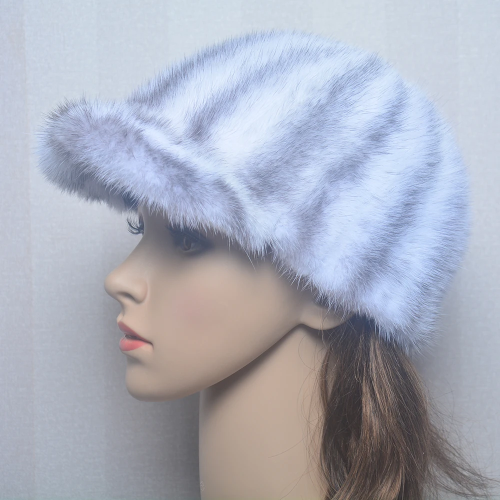 Hot Sale Winter Women New Real Mink Straw Hats Ladies Winter Outdoor Leisure Hats 100% Natural Mink Fur Hats Hats