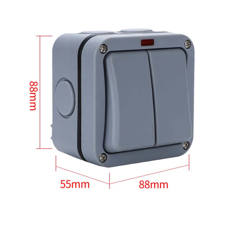 

Outdoor waterproof switch IP66 outdoor waterproof box 1open 2 open mounted anti rainstorm lighting protection box