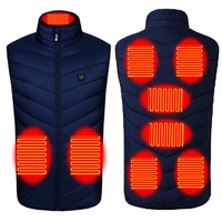 USB Rechargeable 9 Areas Ski Heated Vest Jacket Windproof Smart Heating Electric Hiking Camping Cycling Clothes Accessories