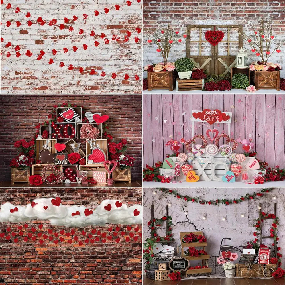 Mocsicka-خلفية تصوير من الطوب على شكل قلب لعيد الحب ، خلفية رومانسية ، صورة فنية لاستوديو الصور