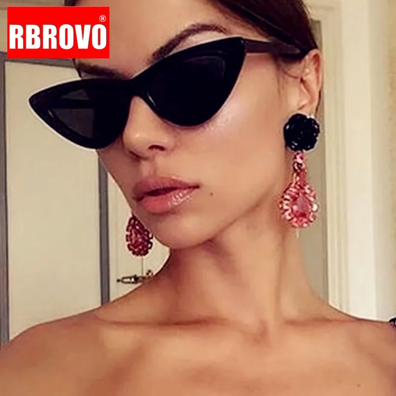 RBROVO 2023 Cat Eye Sunglasses Shade For Women Brand Eyewear Woman/Men Vintage Triangular Glasses Retro Oculos Feminino UV400