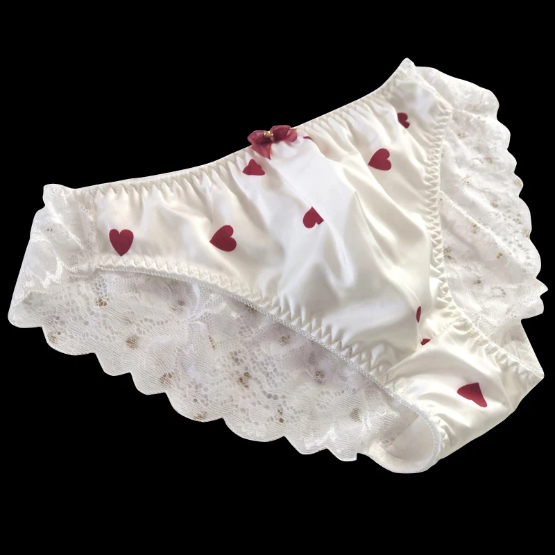 

Gay Sexy Underwear Men Soft and Comfortable White Briefs Sissy Underpants Man Love Pattern Panties Briefs Pouch Jockstrap
