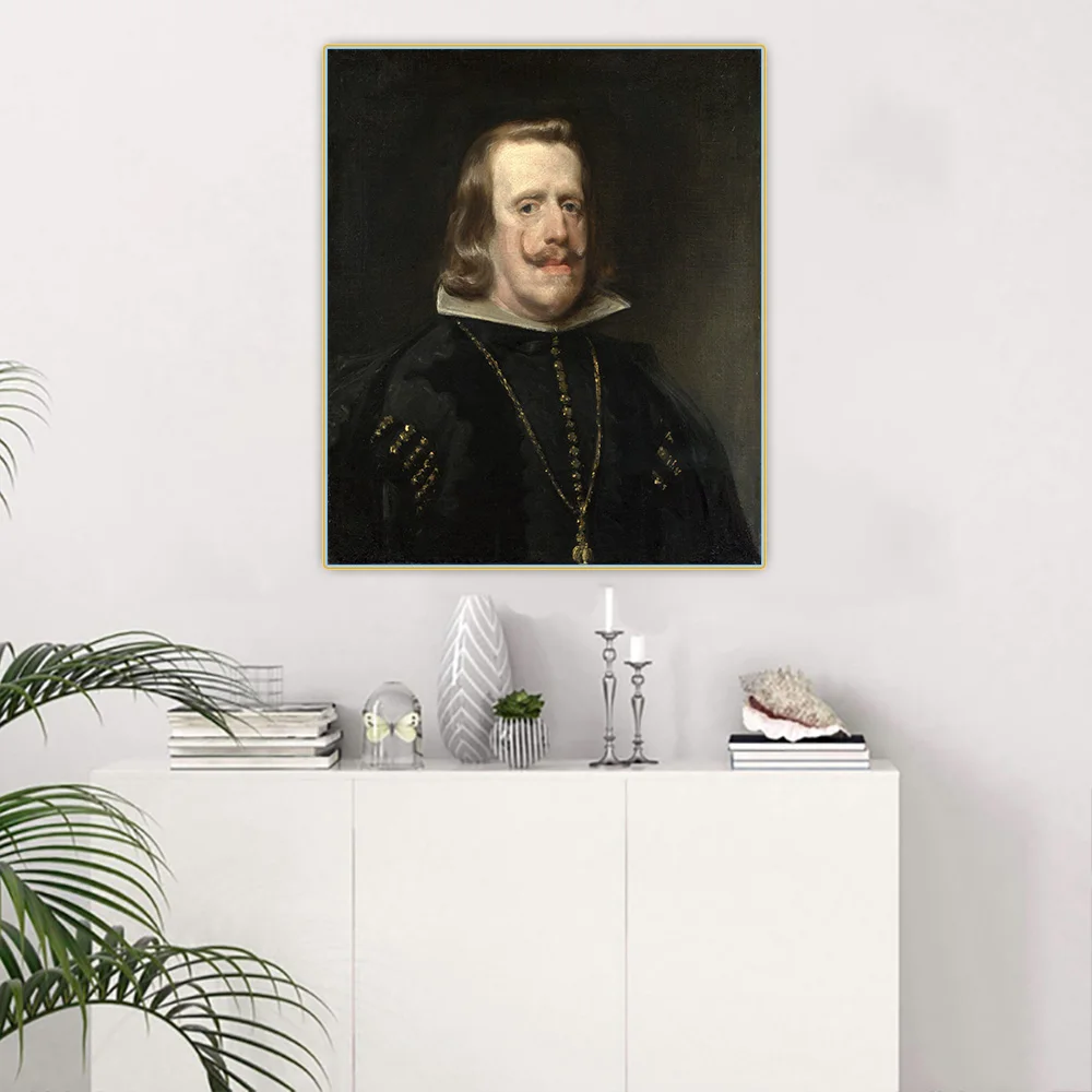 Diego Velazquez《Philip IV of Spain》Canvas Oil Painting Artwork Poster Picture Wall Hanging Decor Home Living Room Decoration