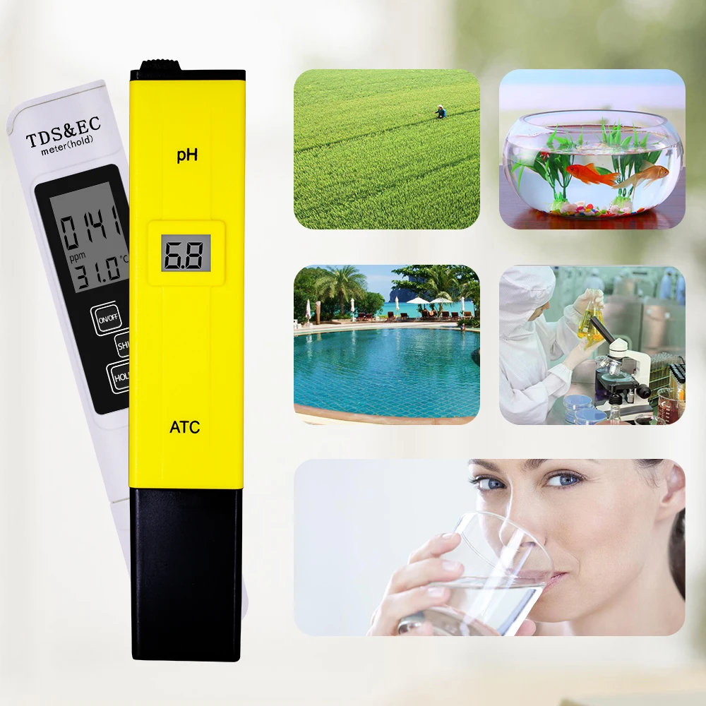 Testeur de compteur numérique PH /TDS/ EC, stylo therye.com, pureté de l\'eau, filtre PPM hydroponique pour aquarium, moniteur d\'eau de piscine, 40%