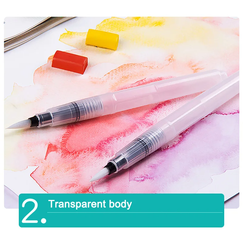 DIY Art Water Color Brush Refillable Pen Students Drawing Art Tool For Office Stationery Kids Painting Calligraphy Supplies 6pc