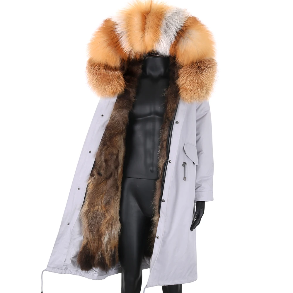 

7XL Waterproof X- Long Jacket Men Parkas Winter Man Raccoon Fur Collar Real Fox Fur Coat Fox Fur Lined High Street Men Jacket