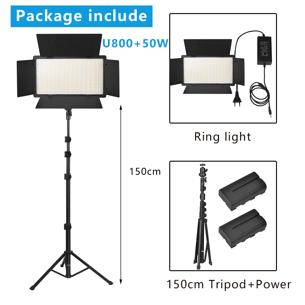 Nagnahz U800 LED Fotostudiolamp voor Tiktok Youbute Game Live Videoverlichting Draagbare video-opname Fotografie Paneellamp