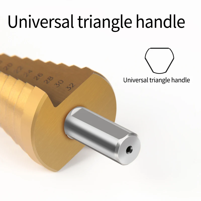 Hex/tri lidar com a escada pagode hss4241 4-12mm 4-20mm 4-32mm bocados de cortador de metal bocados de broca úteis 12 furos de ranhura espiral