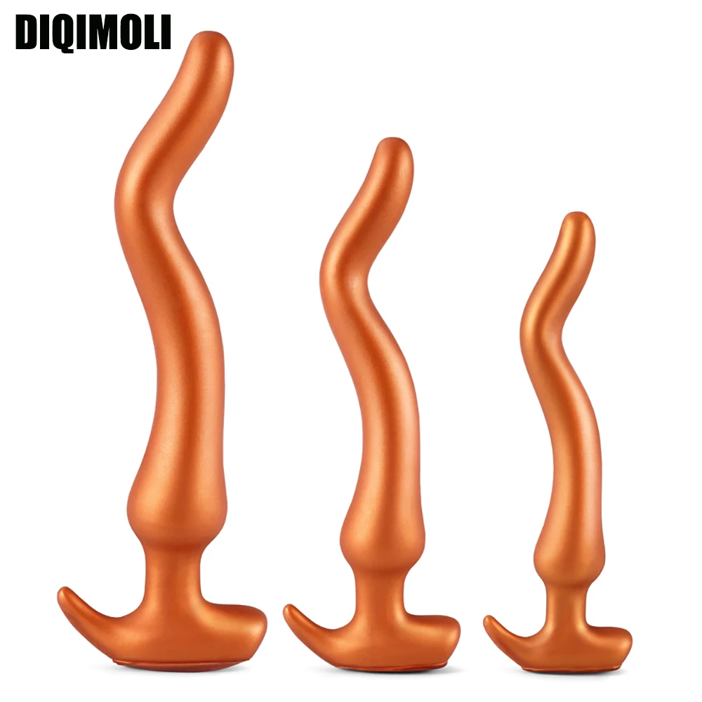 Liquid Silicone Overlength Anal Plug Dildos Anal Dilator Long Butt Plug Stimulates the Vagina and Anus Massage Prostate Sex Toys