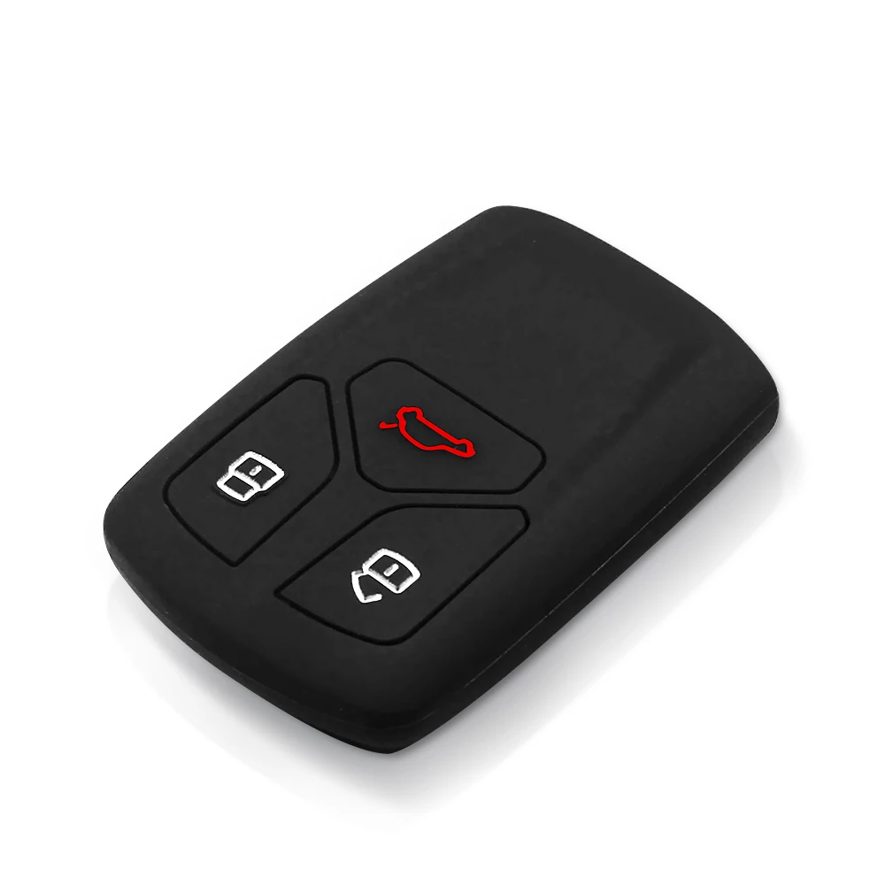 KEYYOU-غطاء مفتاح السيارة من المطاط والسيليكون ، ملحق السيارة ، بدون مفتاح ، لسلسلة مفاتيح Audi A4 allroad B9 Q5 Q7 TT TTS 2016 2017 2018