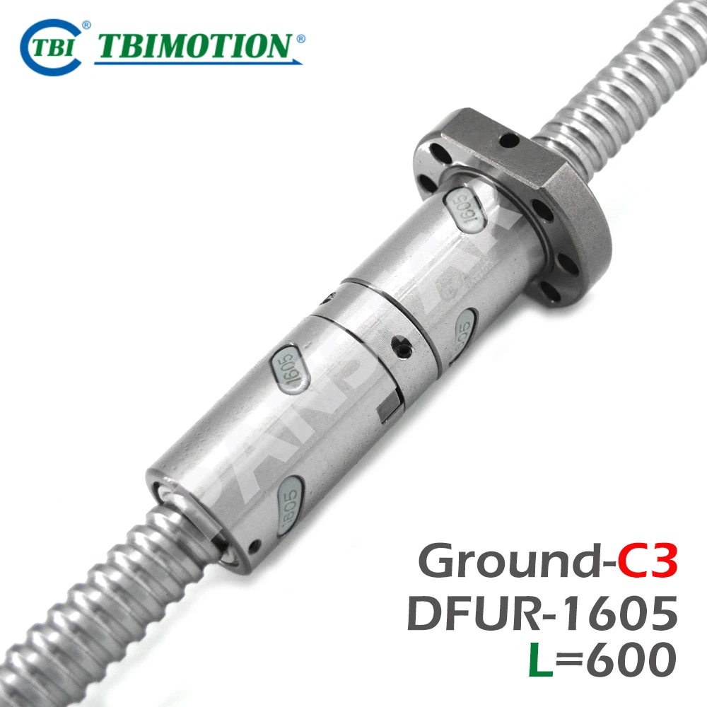 

TBI Motion DFU1605 C3 Ground Ball Screw DFUR1605 OFU Double Nut 600mm High Precision Flange CNC Parts R16 Long Life Span Panstar