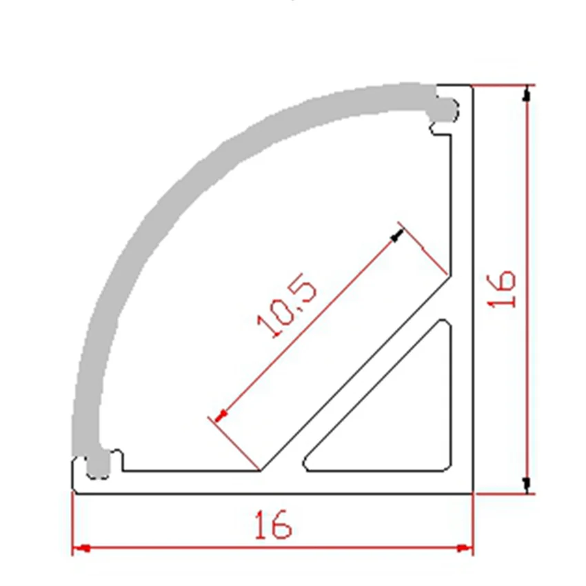 Free Shipping 1M/Pcs 1000mmX16mmX16mm  New Led Aluminum Profile With Cover  For Cupboard Lighting Indoor Decoration