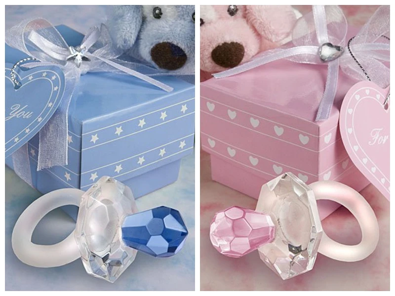 

(10 pieces/lot) Adorable Baby Gift of Crystal Pacifier Favor for baby baptism and baby Party Favors