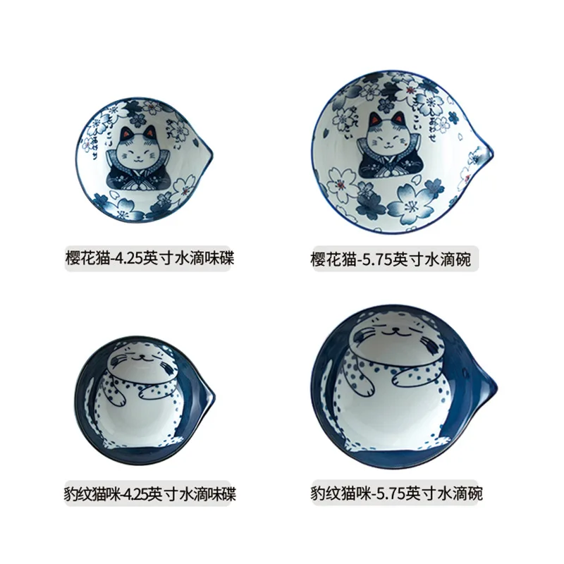 Japanese hand-painted ceramic plate cartoon cat tableware salad plate household fruit plate ceramic tableware Totoro plate