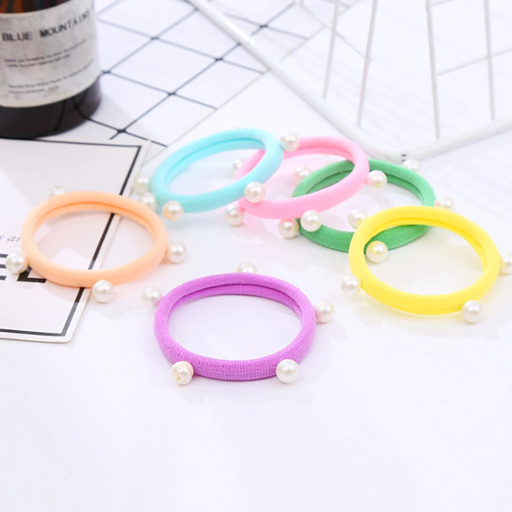 20PCS Pearl Seamless Elastic Hair Bnads Hair Scrunchy For Women High Elastic Rubber Band Ponytail Holder Girl Hair Accessories