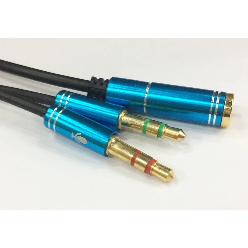 Cable de Audio metálico de 3,5mm para auriculares Y micrófono, cable auxiliar de 3,5mm para auriculares de un minuto, dos cables de Audio de gama alta de 3,5mm