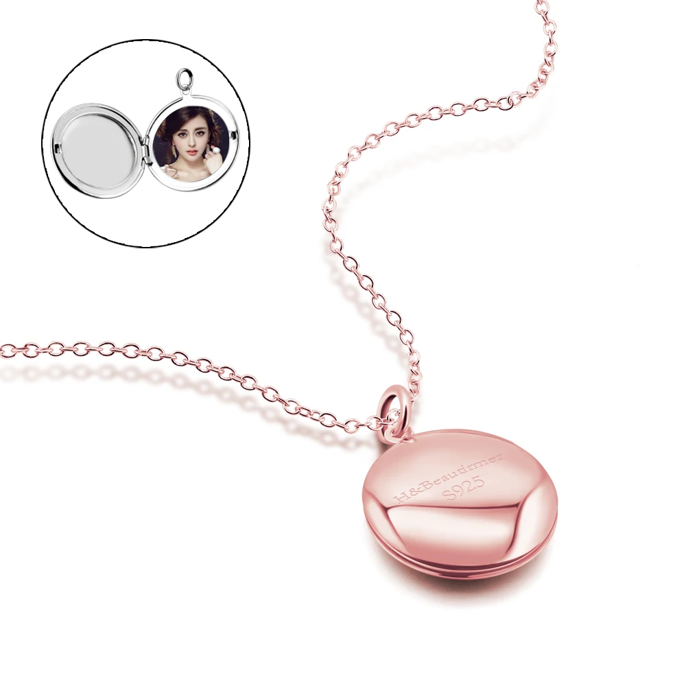Free Custom Made Photo Necklace & Delicate Pendant For Woman 100% 925 sterling silver Chain Female Commemorative Jewelry Silver