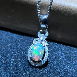 fireworks shining Opal Pendant for Necklace of women jewelry 925 Silver,Certified natural gem birthday christs gift style