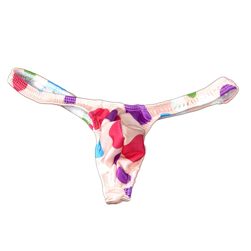 Low rise men's sexy underwear  print thong and s string panties small penis bag ZJH854