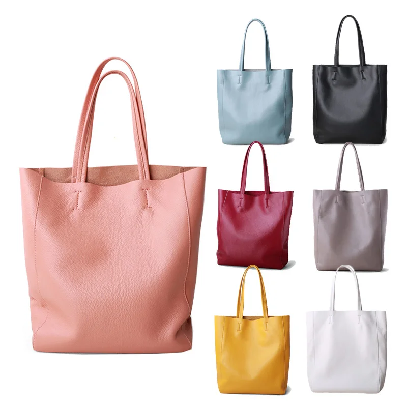 Genuine Leather Bag Women Shoulder Bag Shopping Bag Lady High Capacity Waterproof Parent-subsidiary Casual Totes Zipper Handbag