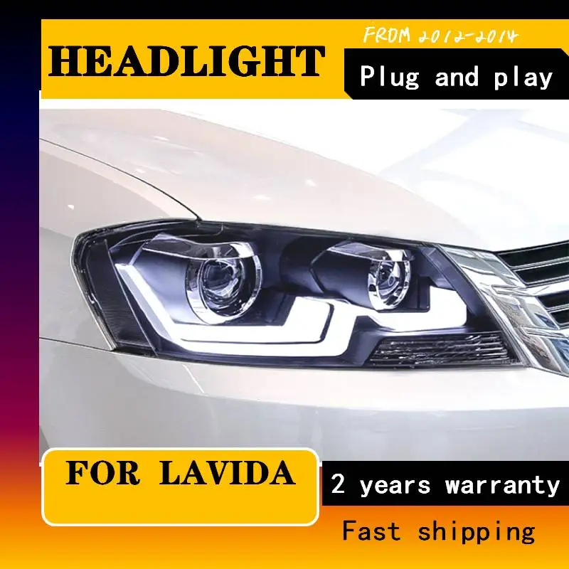 Car Styling For VW Lavida 2012-2014 For Volkswagen Lavida Head Lamp LED DRL Lens Double Beam H7 HID Xenon Bi-xenon Lens