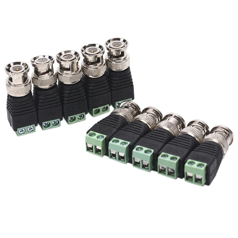 Adapter for POE CCTV Tester IP camera FC Security Terminal Block 10pcs Mini Coax CAT5 To Camera CCTV BNC Video Connector