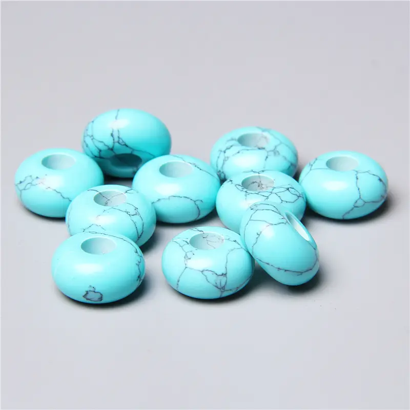10pcs/Lot 8x14mm 5mm Big Hole Natural Round Jades Jaspe Stone Crystal Spacer Beads Charm Pendant For Jewelry Making Accessories - Image 43