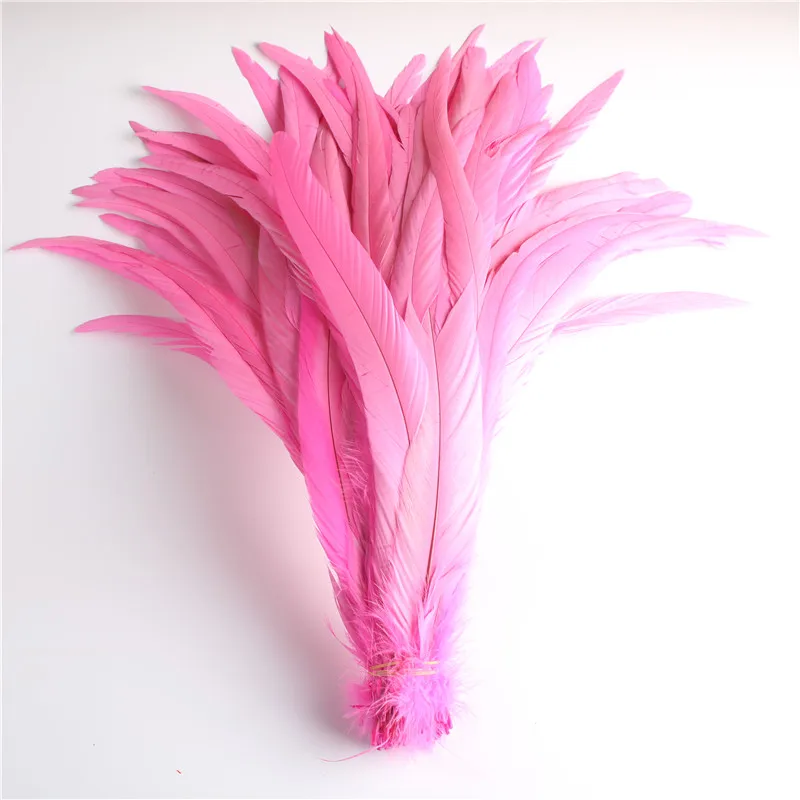 50 Stuks Natuurlijke Kuiken Staartveren 25-40 Cm/10-16 Inch Kleding Decoratie Stage Performance Haan Staart veren Pluim