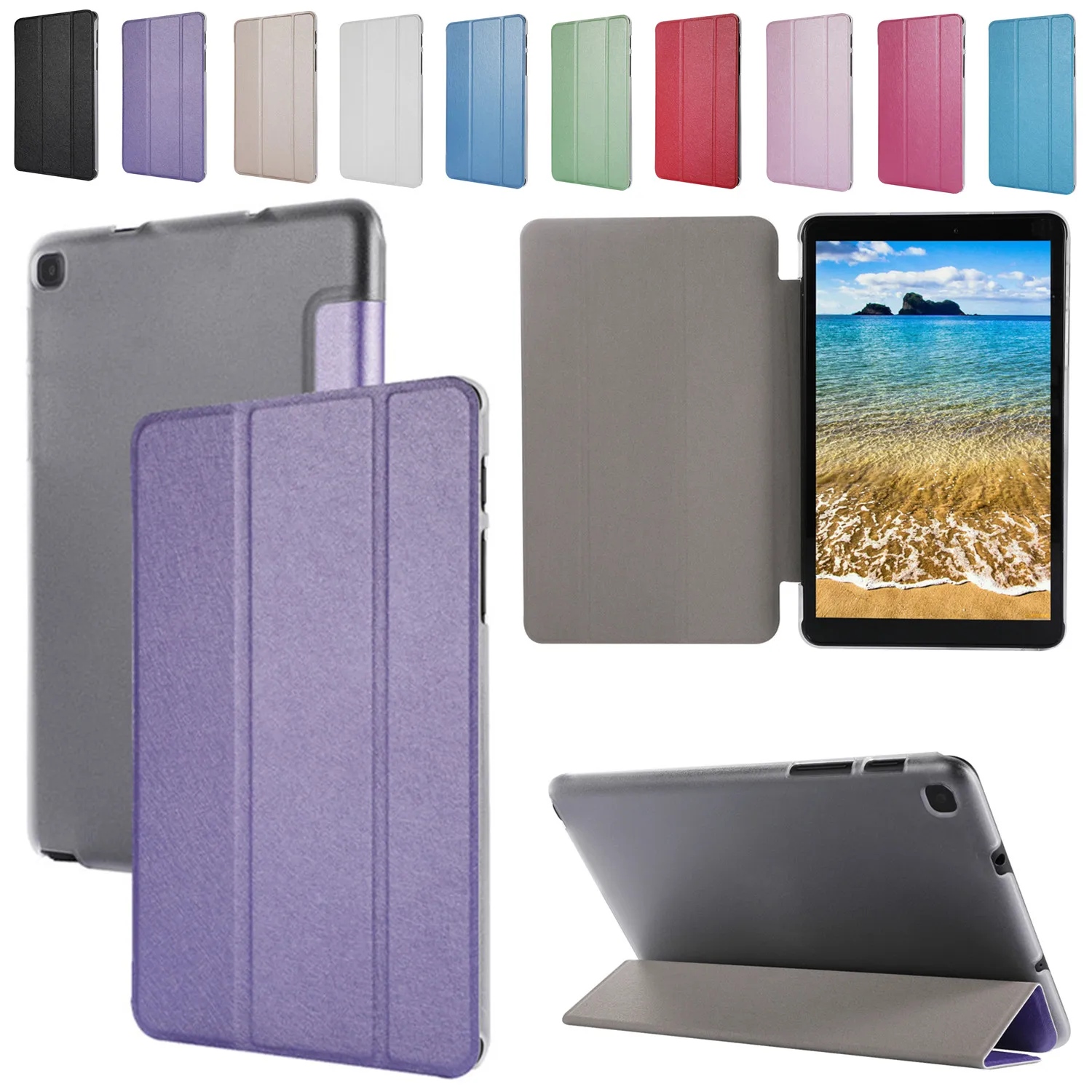 For Samsung Galaxy Tab A7 Lite 8.7 2021 SM-T220 T225 Ultra-Thin Flip Leather Case Shockproof Fold Stand Tablet Cover