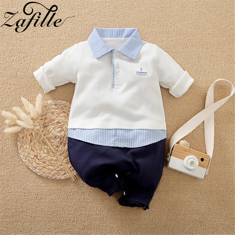 ZAFILLE Baby Boy Romper Gentleman Overalls Clothes For Newborns Boy Clothing Cotton Kids Boy Sleepwear Infant Costume For Babies