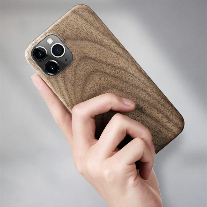 For iPhone 13 14 15 12 Pro Max/12 /12 Mini 11 Real Wooden Rosewood Ultra Thin Slim Hard Back Case Cover Matte anti-finger print