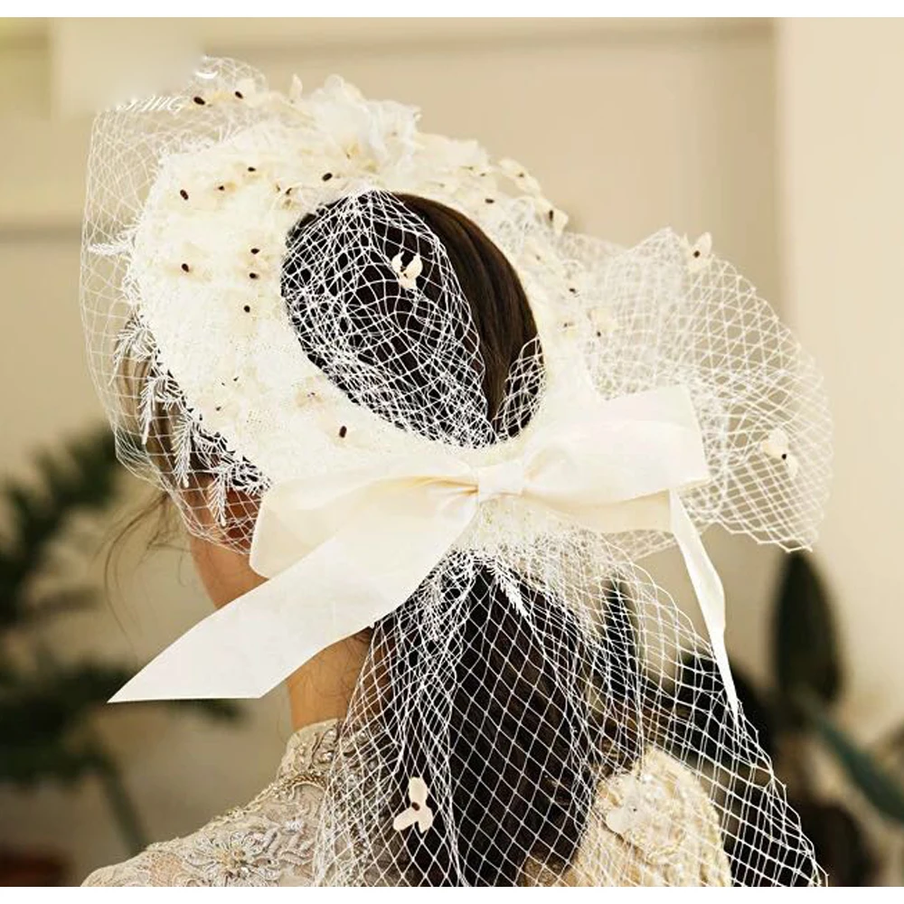 Fancy Bridal Hats Vintage Wedding Accessories Free Shipping Hats with Feathers Netting