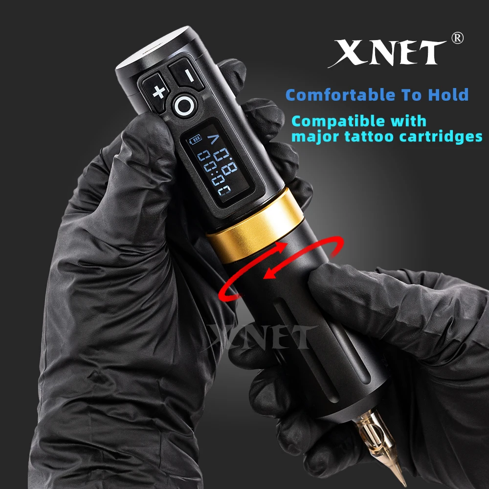 XNET Plus Wireless Tattoo Machine Pen Powerful Coreless Motor 2000mah Battery Pack Portable Professional Tattoo Equipment