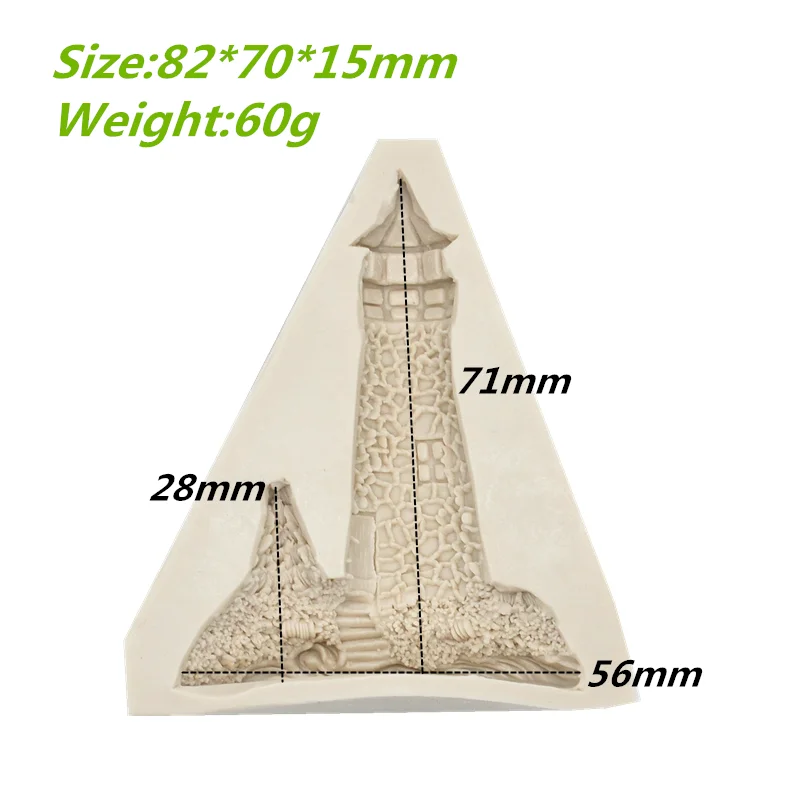 Tower Lighthouse Shape Silicone Mold Kitchen Resin Baking Tool DIY Cake Pastry Fondant Moulds Chocolate Dessert Lace Decoration