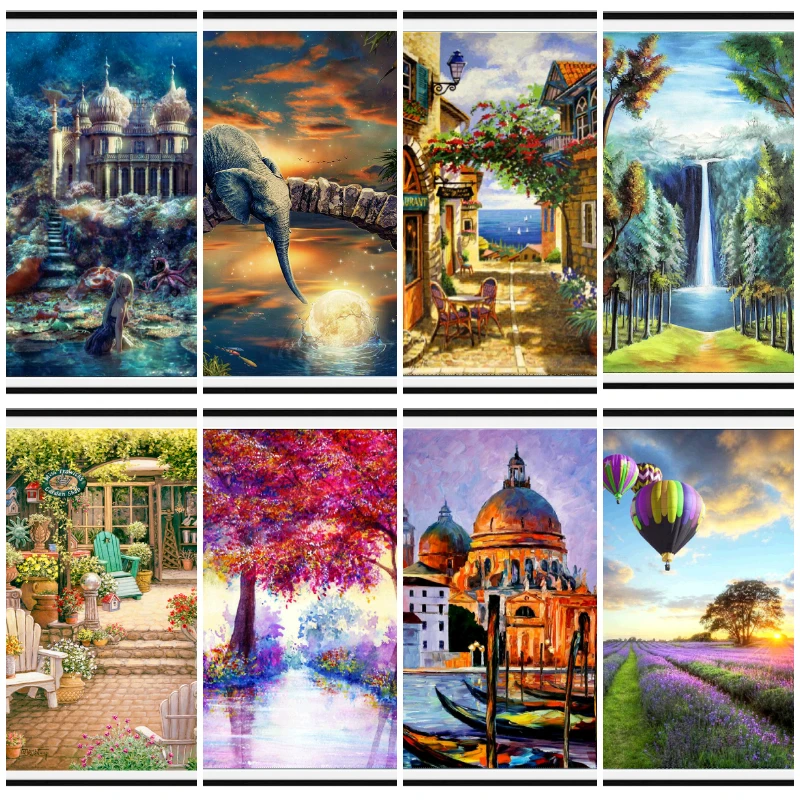 

Landscape Patio Rural Woods Beach Flowers Posters and Prints Canvas Painting Wall Art Pictures for Living Room Home Decoration