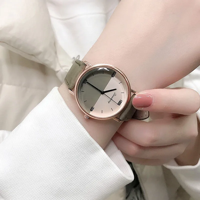 Nova moda simples mulheres relógios senhoras casual relógio de quartzo de couro feminino relógio feminino relógio feminino montre femme zegarek damski