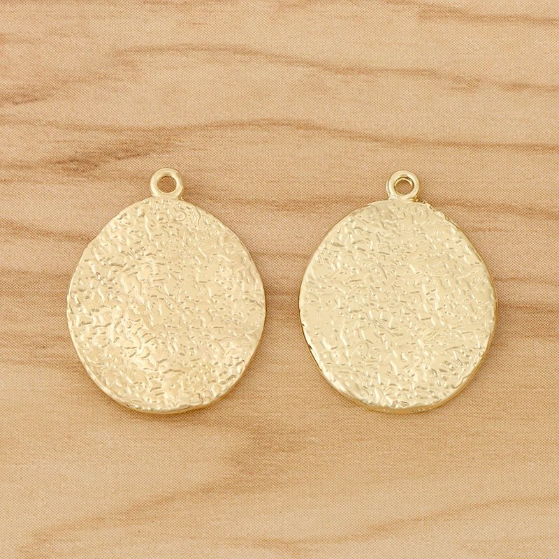 

10 Pieces Gold Color Irregular Hammered Circle Charms Pendants for DIY Earrings Jewellery Making Findings Accessories