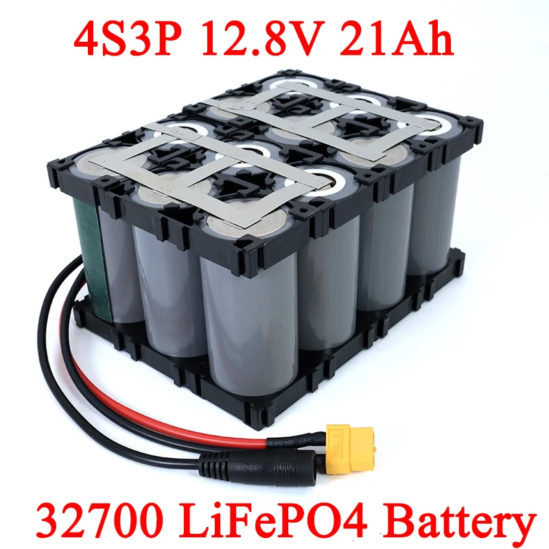 

32700 Lifepo4 Battery Pack 4S3P 12.8V 21Ah with 4S 20A Maximum 60A Balanced BMS for Electric Boat Uninterrupted Power Supply 12V