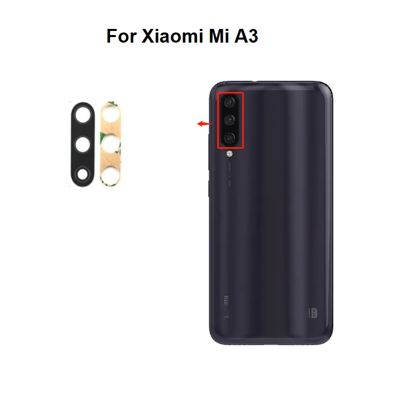 1PCS For Xiaomi MI A1 A2 Lite A3 5X 6X Redmi 6 Pro S2 Back Rear Camera Glass Lens With Glue Sticker Adhesive