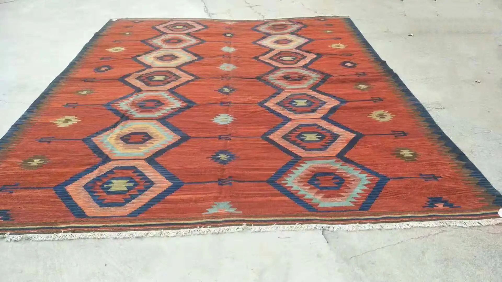 turkish kilim rugs Hand Woven  Handwoven New Listing Square Turkish Prayer Wool Knitting