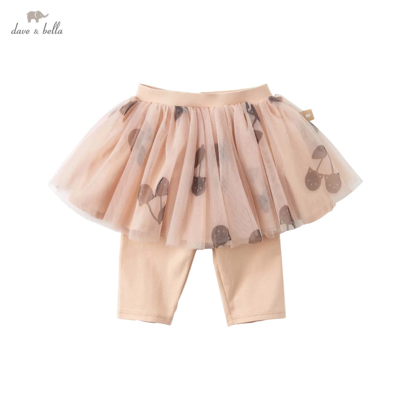 

DB16832 dave bella summer baby girls fashion cartoon print pants children calf length kids pants infant toddler trousers