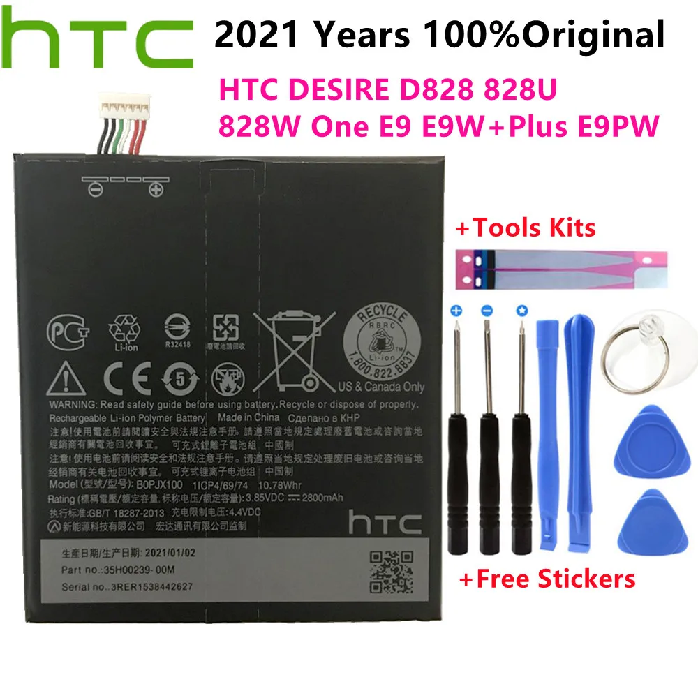 

2021 Years 100% Original BOPJX100 For HTC One E9 Battery E9w E9+ Plus E9PW Powerful Battery 2800mAh Real Replacement mobile