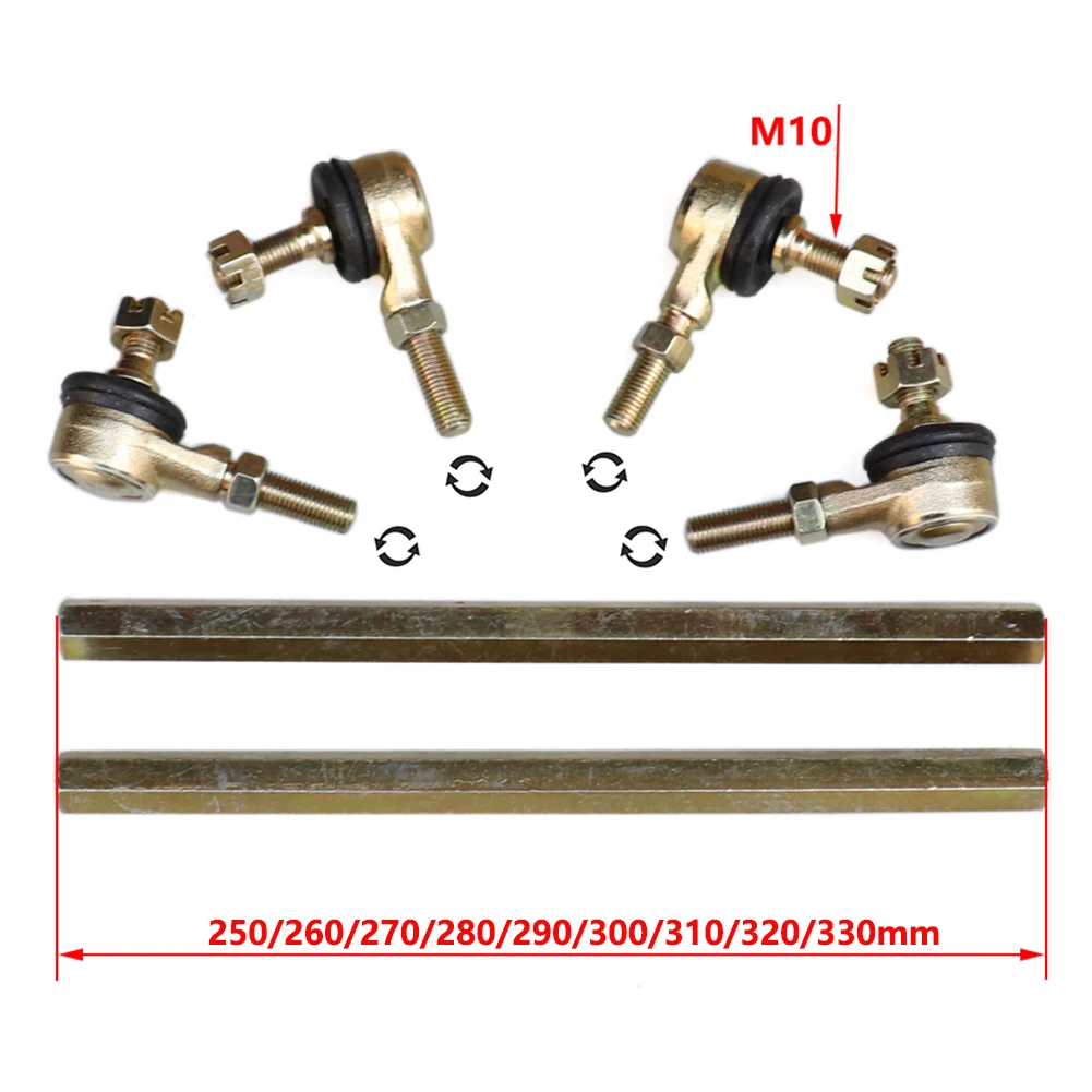 

250mm-330mm M10 Tie Rod Ball Joint Turn Shaft Assy For 50cc 70cc 90cc 110cc 125cc 150cc 200cc 250cc ATV Karting Quad UTV