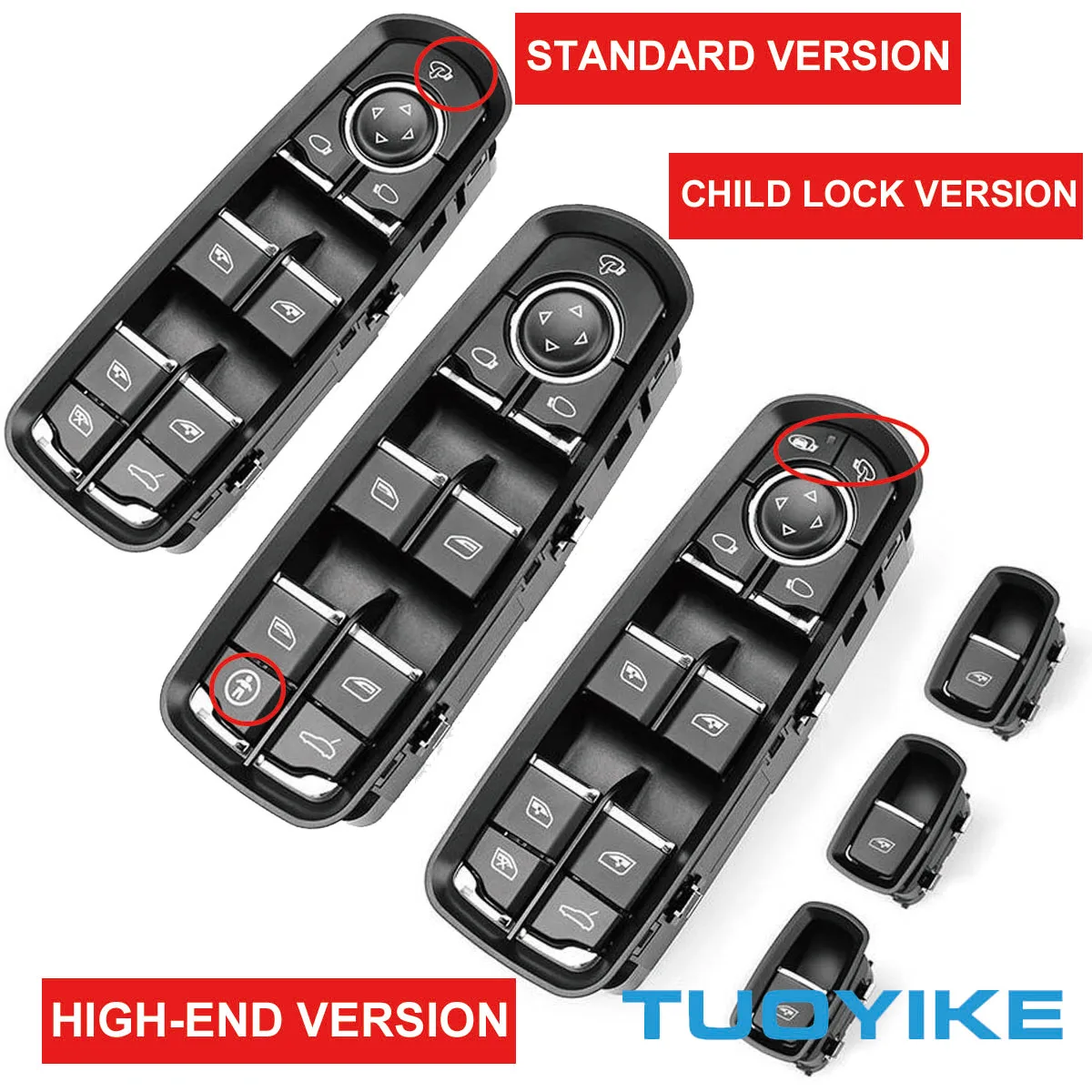 7PP959855C 7PP959858RDML 7PP959858MDML Window Lift Switch Button Regulator Replace For Porsche Cayenne Macan Panamera 2009-2016