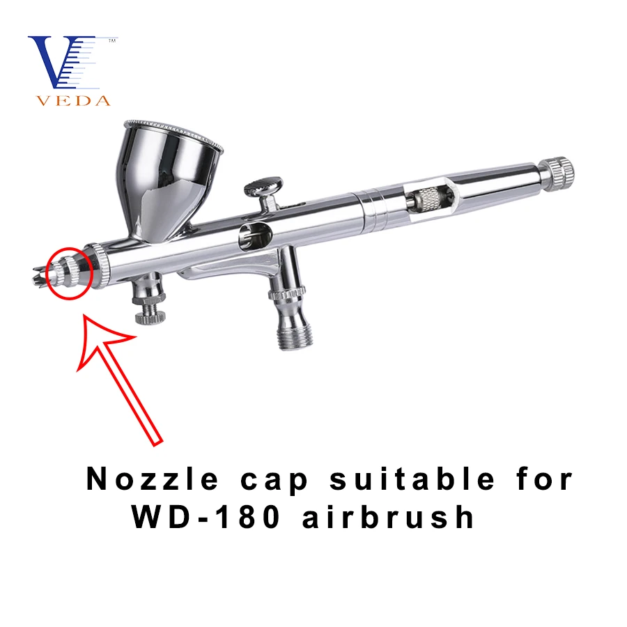 VEDA 0.2mm/0.3mm/0.5mm Airbrush Nozzle Needle&Nozzle Cap &Wrench Replacement Parts for WD-180 Series Airbrush Spray Accessories