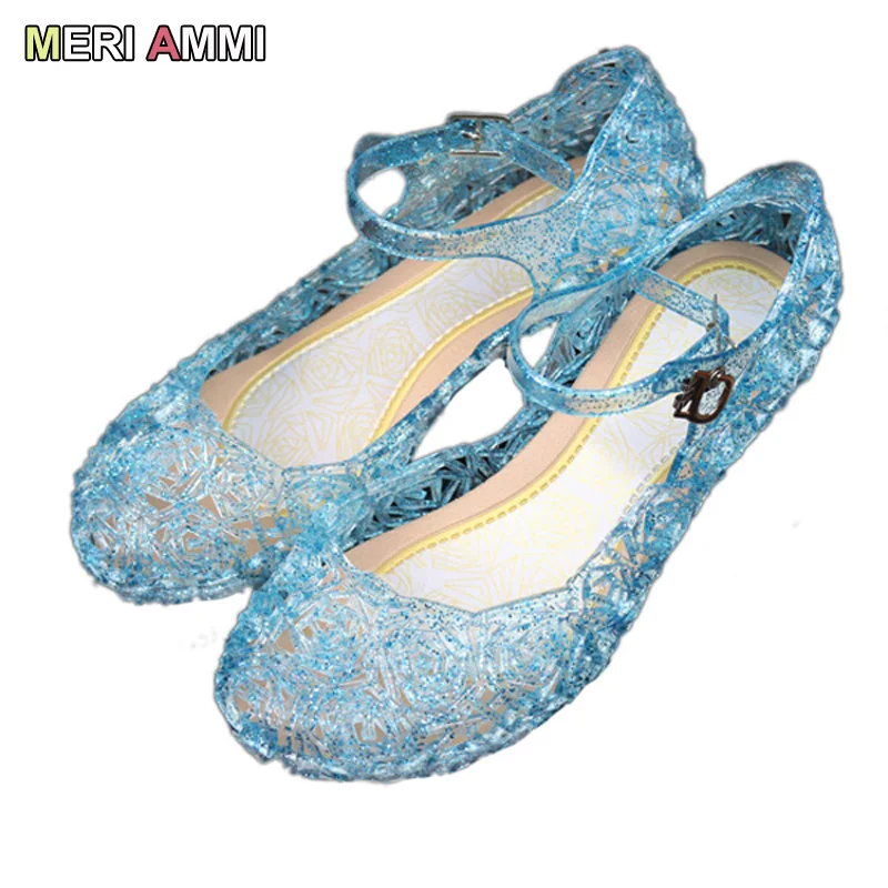 MERI AMMI  Children Girl Sandals Jelly princess Dress up Cosplay baby shoes Girls Jelly Shoes for stage dancing show