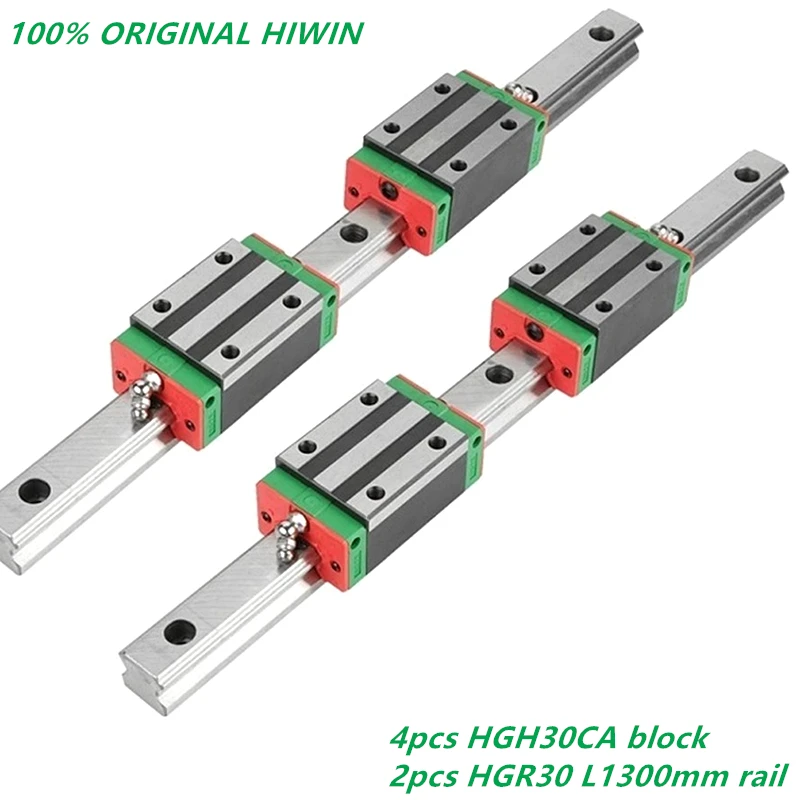 

Original HIWIN 2pcs Linear guide HGR30 -1300mm rail + 4pcs linear block HGH30CA carriage