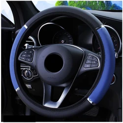 Coprivolante in pelle PU con decorazione automatica antiscivolo coprivolante universale per Auto styling 37-38cm di diametro