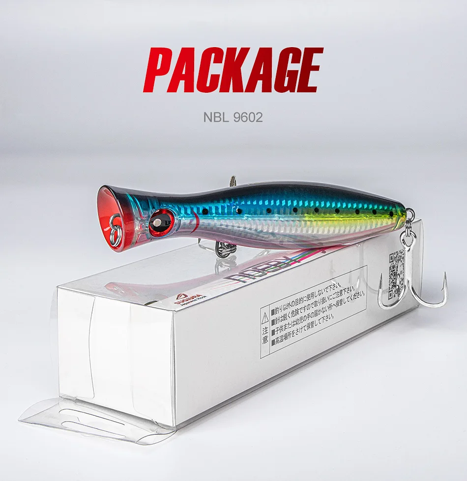 NOEBY Blooper Popper Köder 120mm 43g 160mm 78g 200mm 150g Oberflächenköder Salzwasser-Hardbait GT Angeln – Detail 13
